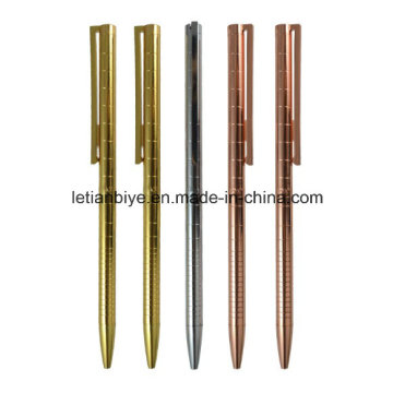 Rose Gold Slim Metal Ball Pen (LT-D026)